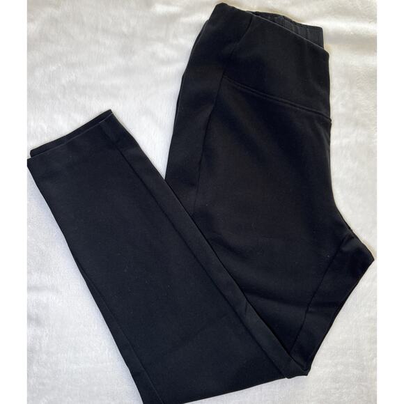 J. Jill Ponte Slim Leg Pant Womens M Black Pull On Elastic Waist Stretch Notch - Picture 4 of 4